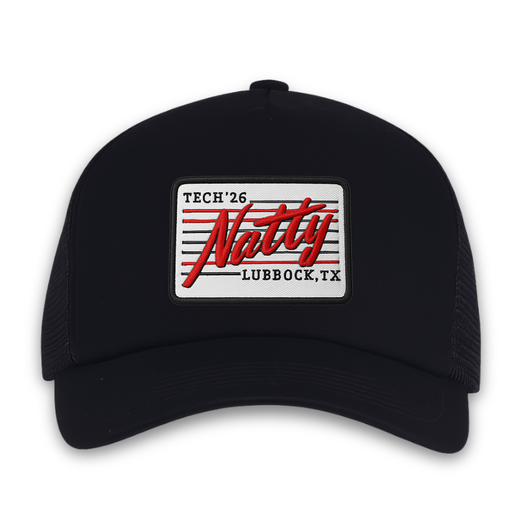 Tech '26 Natty Patch Classic Twill Trucker Cap- Black