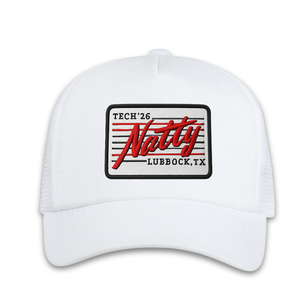 Tech '26 Natty Patch Classic Twill Trucker Cap- White