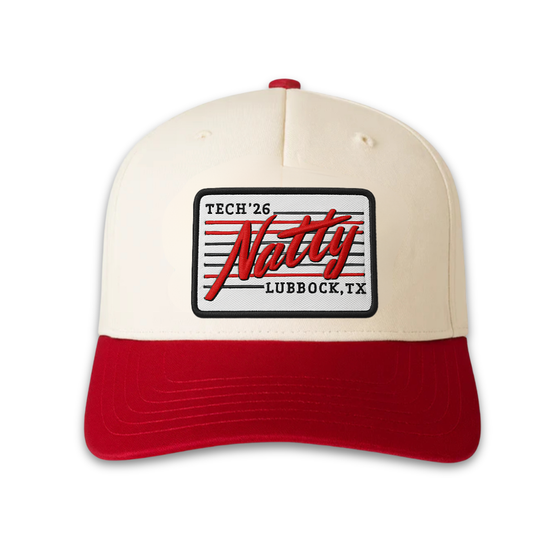 Tech '26 Natty Patch Classic Ball Cap- Red and Natural