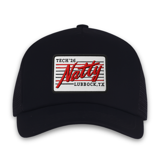 Tech '26 Natty Patch Classic Twill Trucker Cap- Black