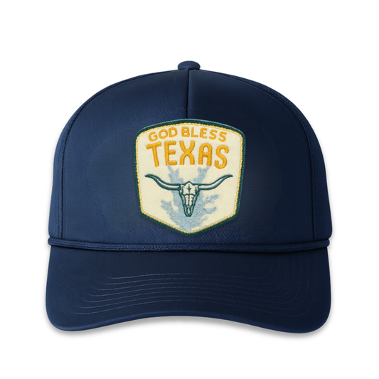 Skull and Bonnets Patch Classic Twill Trucker Cap- Navy