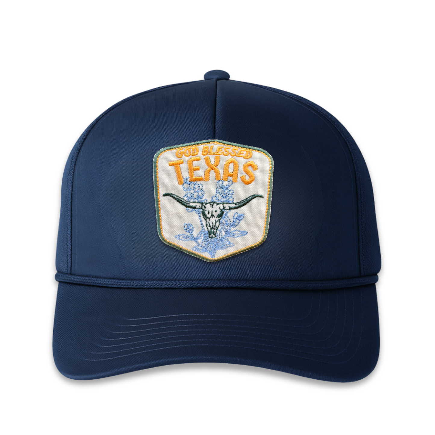 Skull and Bonnets Patch Classic Twill Trucker Cap- Navy