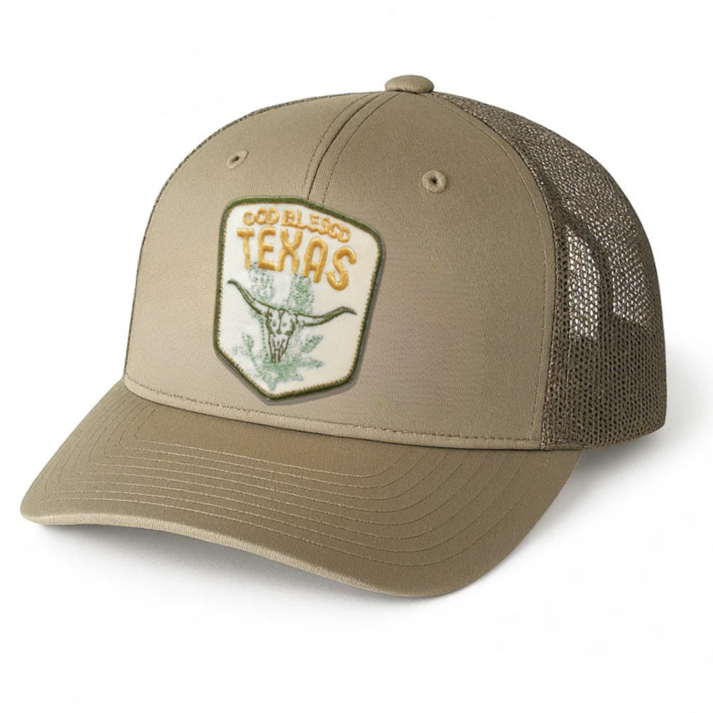 Skull and Bonnets Patch Mesh Back Cap- Army Green Richardson 112