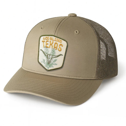 Skull and Bonnets Patch Mesh Back Cap- Army Green Richardson 112