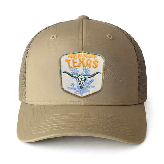 Skull and Bonnets Patch Mesh Back Cap- Army Green Richardson 112