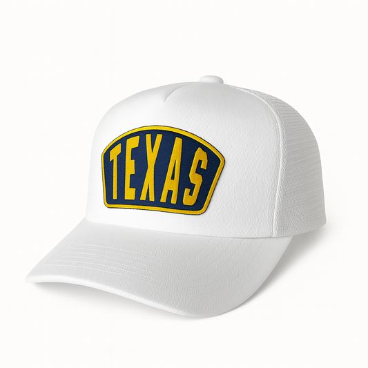 Texas Ambassador Patch Classic Twill Trucker Cap- White
