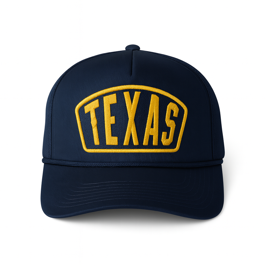 Texas Ambassador Patch Vintage Rope Trucker Cap- Navy Blue