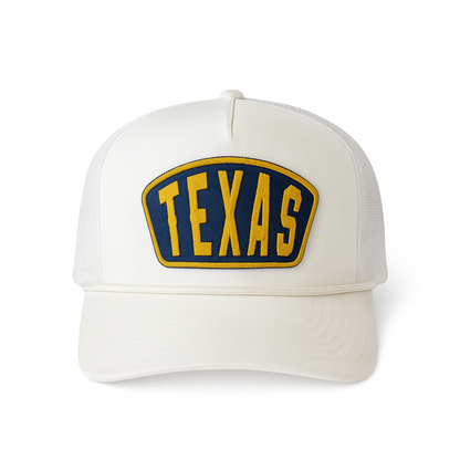 Texas Ambassador Patch Vintage Rope Trucker Cap- White