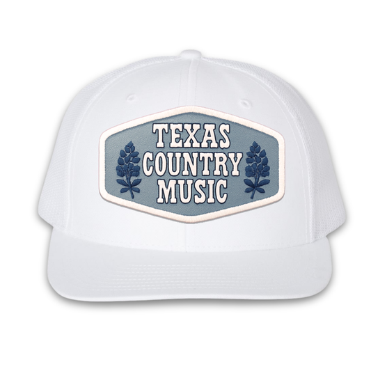 Texas Country Music Patch Mesh Back Cap- White Richardson 112